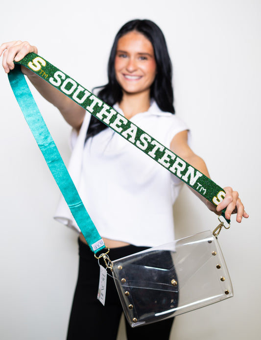 Wholesale | Southeastern Lions (Licensed) | Custom Beaded Purse Strap (Green)