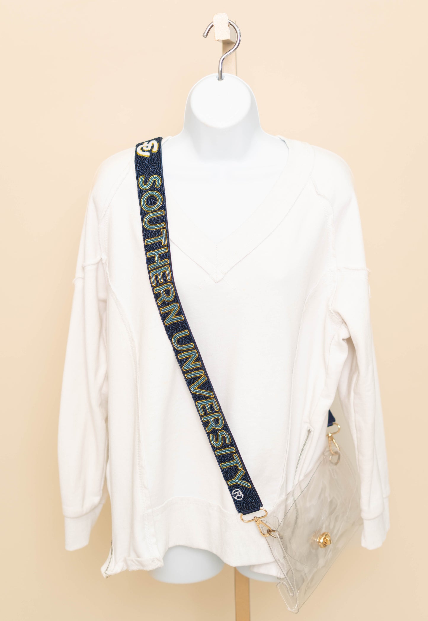 Southern University Jaguars (Licensed) | Custom Beaded Purse Strap (Navy)