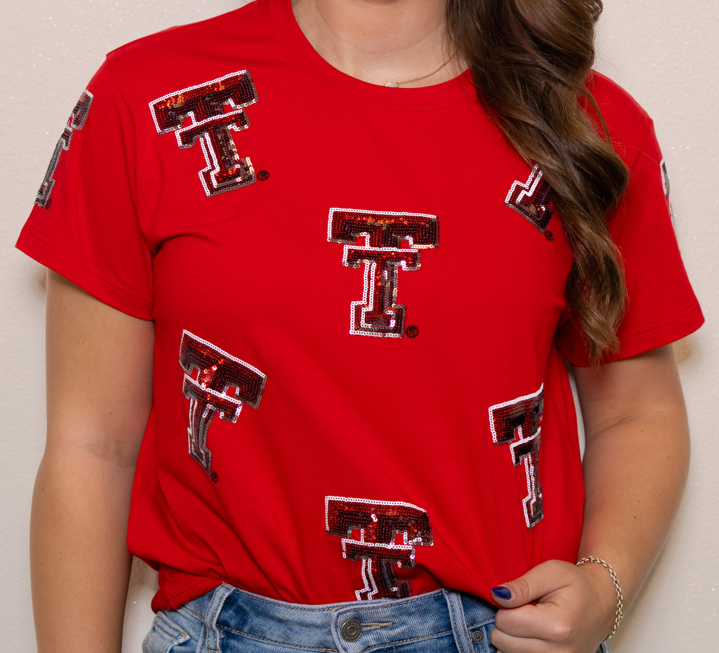 Wholesale | Scattered Texas Tech University (LICENSED) | Women's Sequin (Red)