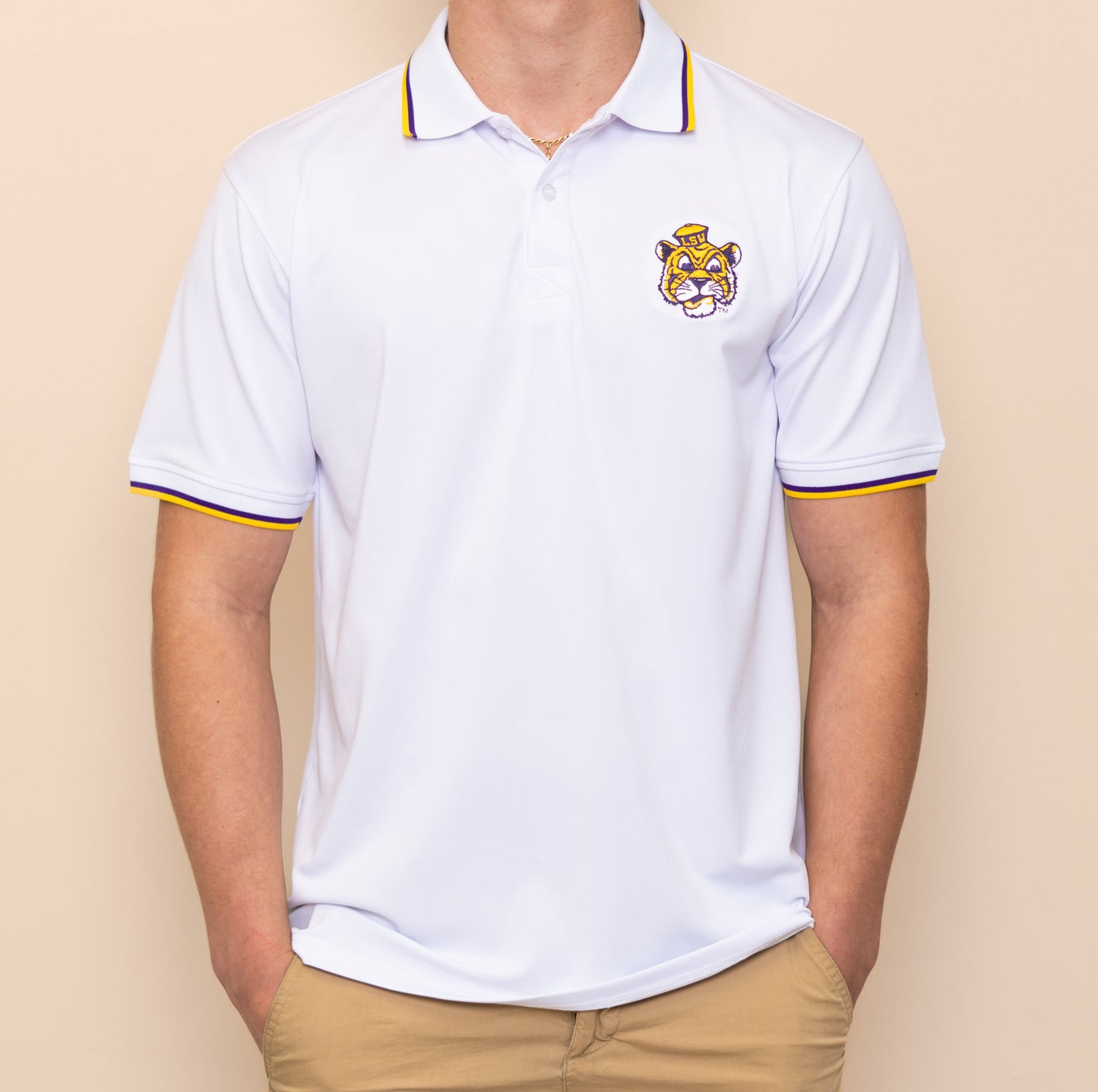 LSU Vintage (Licensed) | Men's Polo (White)