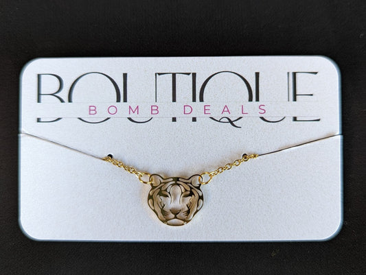 Gold Plated Tiger Head | Necklace or Bracelet
