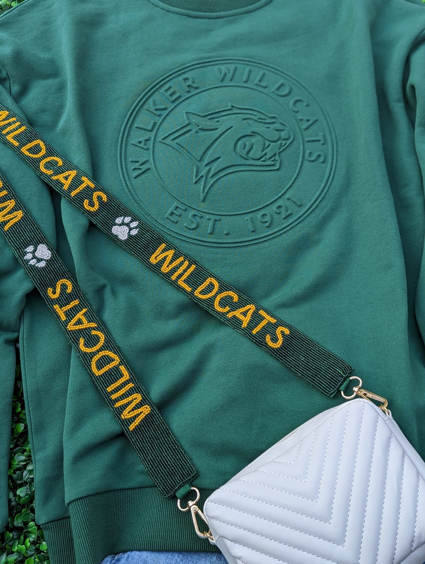 Oversized Embossed Green Sweatshirt | Walker Wildcats