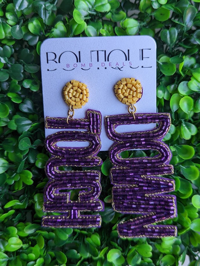Touch Down Purple & Gold | Earrings