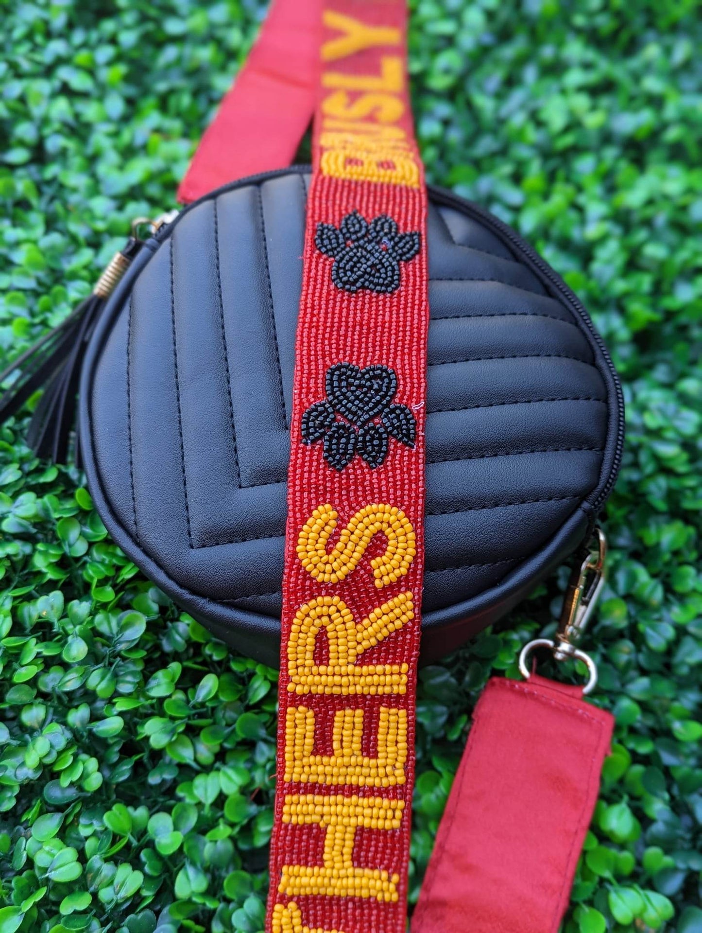 Brusly Panthers Custom Beaded Purse Strap Bomb Designs