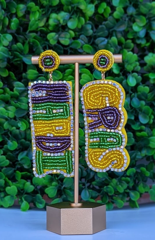 MARDI GRAS | Beaded Earrings